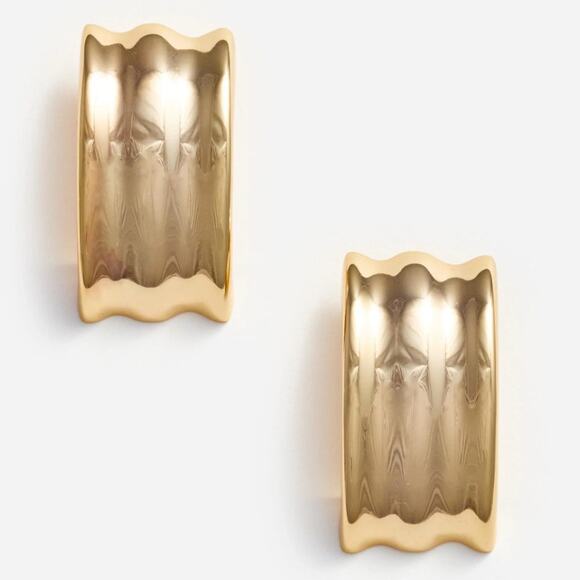 Self-Portrait Gold Ridged Earrings - Picture 2 of 7